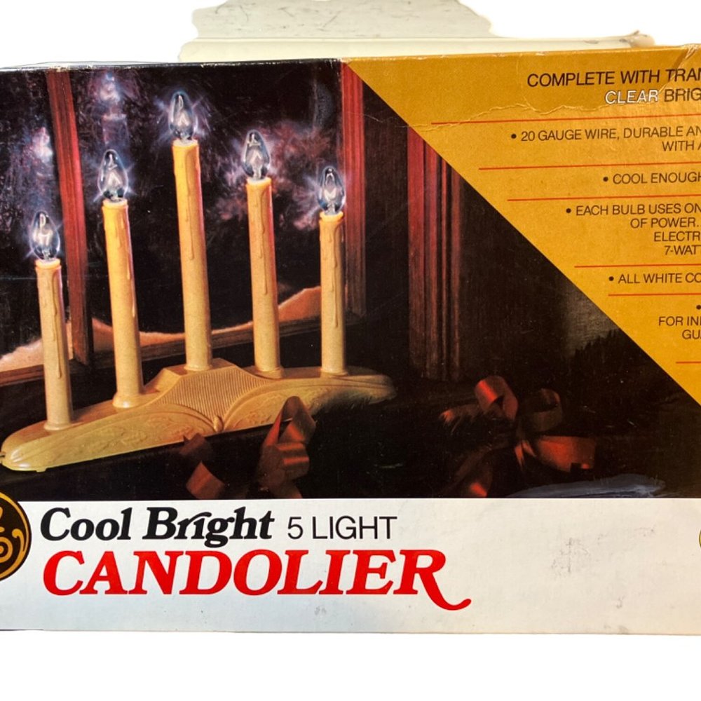 GE Cool Bright Christmas Candolier One Set of 5 Drip Electric Candles